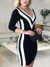 Load image into Gallery viewer, Spring Dress Women Deep V Neck.