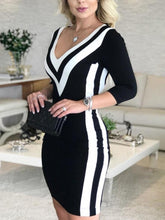 Load image into Gallery viewer, Spring Dress Women Deep V Neck.