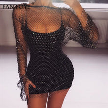 Load image into Gallery viewer, Crystal Diamond Sexy Bodycon Dress