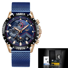Load image into Gallery viewer, Relogio Masculino LIGE Hot Fashion Mens Watches Top Brand Luxury Wrist Watch Quartz Clock Blue Watch Men Waterproof Chronograph