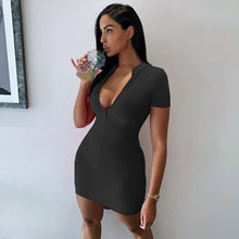 Load image into Gallery viewer, Women Winter Fall Bodycon Ribbed Dress.