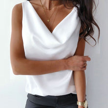 Load image into Gallery viewer, Silk Blouse Shirt Women Top.
