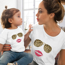 Load image into Gallery viewer, Eye Lashes Red Lips Print Women and Kids T-shirt Funny Family.