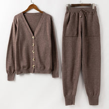 Load image into Gallery viewer, Women Knitted Tracksuit Turtleneck Sweater Casual.