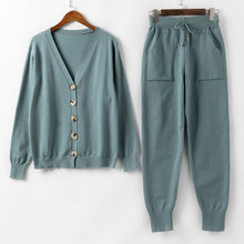 Load image into Gallery viewer, Women Knitted Tracksuit Turtleneck Sweater Casual.