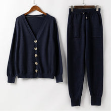Load image into Gallery viewer, Women Knitted Tracksuit Turtleneck Sweater Casual.