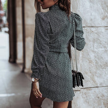 Load image into Gallery viewer, Autumn Turtleneck Leopard Print Wrap Dress.
