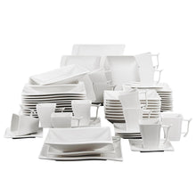 Load image into Gallery viewer, MALACASA FLORA 60-Piece White Porcelain Dinner Set with 12*Cup,Saucer,Dessert Soup Dinner Plate Dinnerware Set Service 12 Person