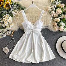 Load image into Gallery viewer, Women A-line Sexy Dress V-Neck Spaghetti Strap Backless Mini Dresses.