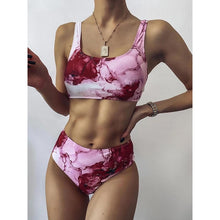 Load image into Gallery viewer, Marble Print Brazilian Bikini.
