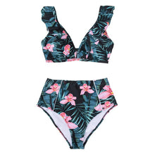 Load image into Gallery viewer, CUPSHE Floral Red High-waisted Bikini.