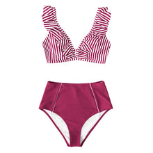 Load image into Gallery viewer, CUPSHE Floral Red High-waisted Bikini.