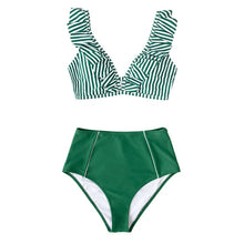 Load image into Gallery viewer, CUPSHE Floral Red High-waisted Bikini.