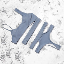 Load image into Gallery viewer, High Quality White Bikinis High Waist Bikini Hot Sale Padded Bra Hollow Out Sexy Swimsuit Female Swimwear Women Bathing Suit