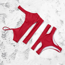 Load image into Gallery viewer, High Quality White Bikinis High Waist Bikini Hot Sale Padded Bra Hollow Out Sexy Swimsuit Female Swimwear Women Bathing Suit