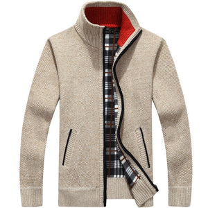 Men's Knitted Sweater Coat.