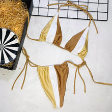 Load image into Gallery viewer, Peachtan Halter leopard bikini.
