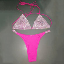 Load image into Gallery viewer, Luxury Bling Rhinestone Brazilian Bikini.
