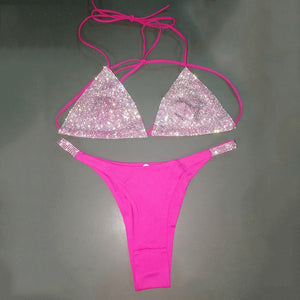 Luxury Bling Rhinestone Brazilian Bikini.