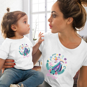 Eye Lashes Red Lips Print Women and Kids T-shirt Funny Family.