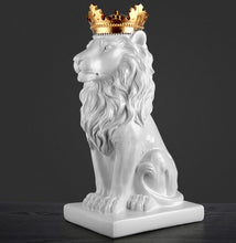 Load image into Gallery viewer, Gold Crown Lion Statue
