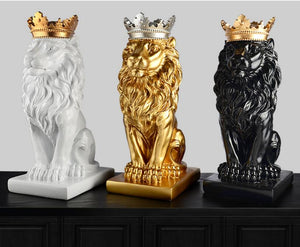 Gold Crown Lion Statue
