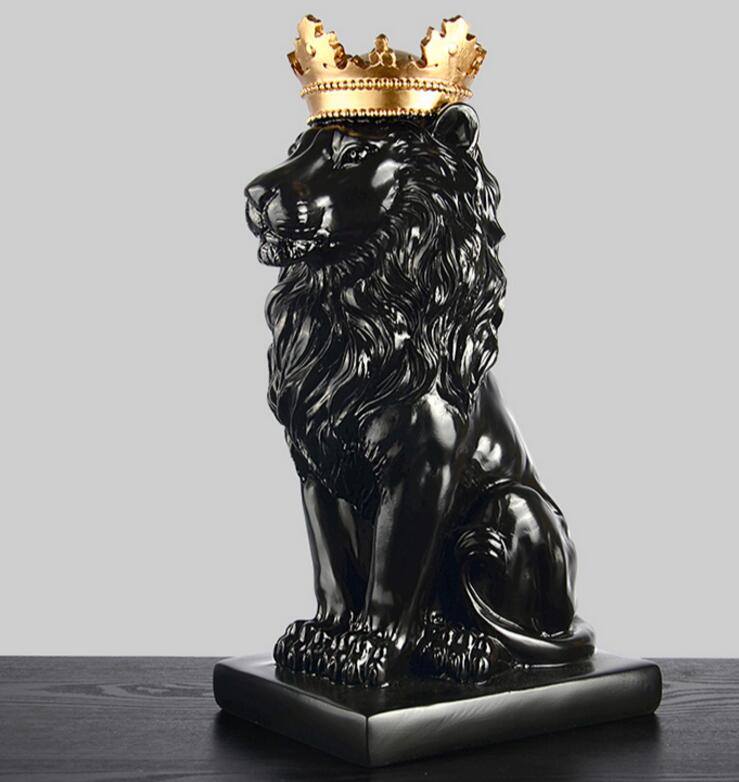 Gold Crown Lion Statue