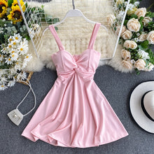 Load image into Gallery viewer, Women A-line Sexy Dress V-Neck Spaghetti Strap Backless Mini Dresses.
