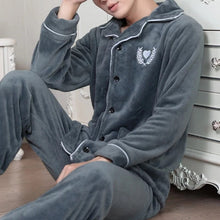 Load image into Gallery viewer, Warm Sleepwear Men&#39;s Flannel Winter Thick Pajama.
