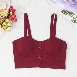 Woman Sexy Low Chest Button Back Elastic.