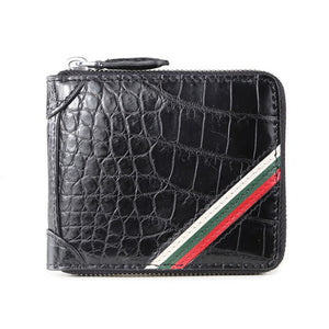 Crocodile Wallet Male Luxury brand Ultrathin Genuine Leather Zipper purse.