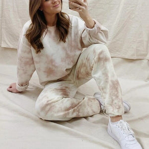 Women Casual Tie Dye Tracksuits Pijama.